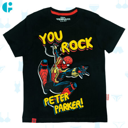 POLO SPIDERMAN NEGRO DE NIÑO