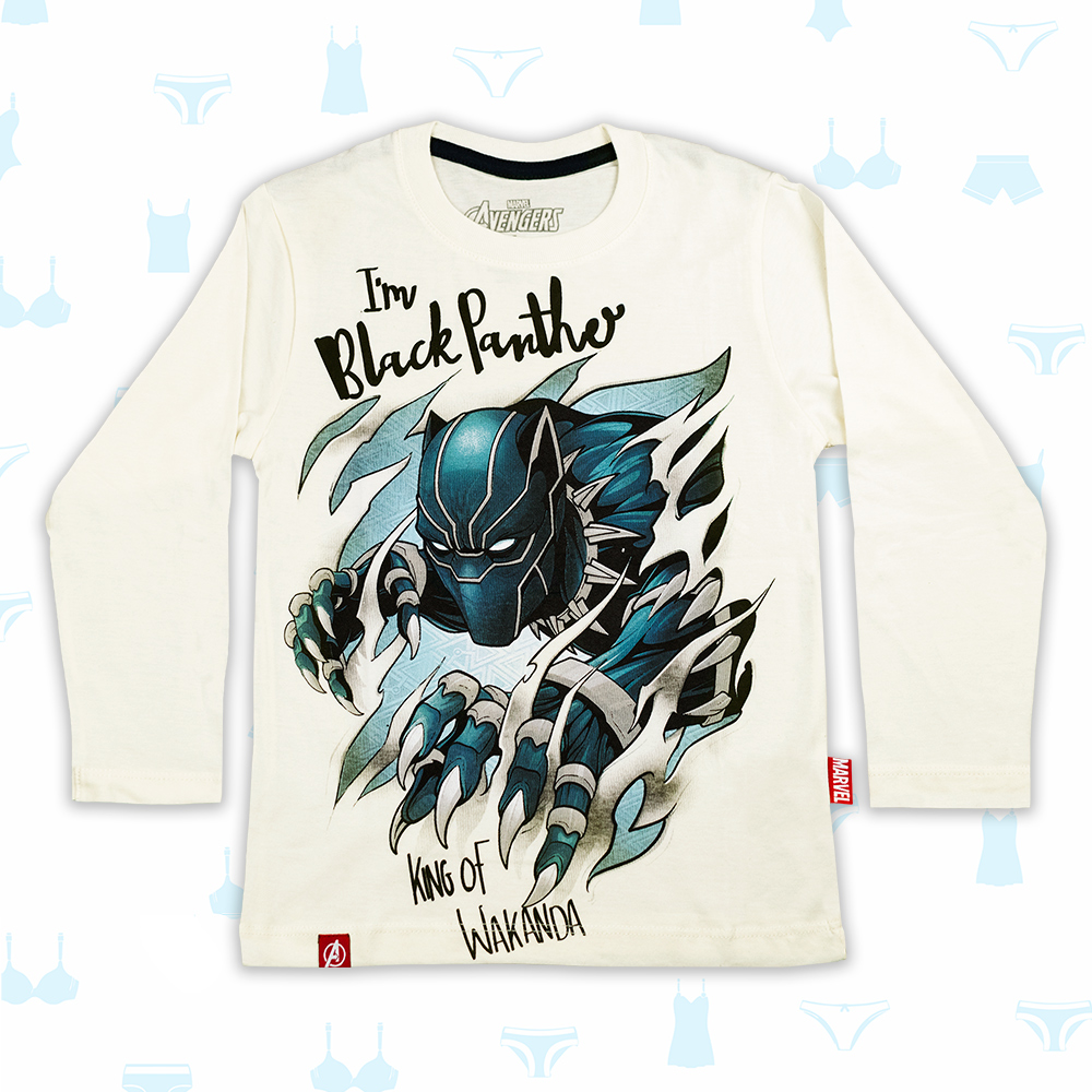 POLO PANTERA NEGRA CREMA DE NIÑO