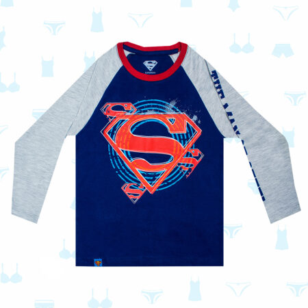 POLO SUPERMAN GRIS AZUL DE NIÑO