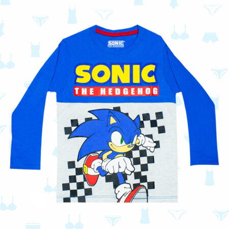 POLO SONIC AZUL BLANCO DE NIÑO