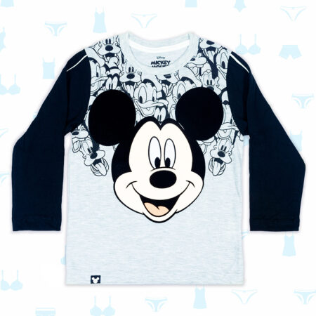 POLO MICKEY MOUSE GRIS NEGRO DE NIÑO