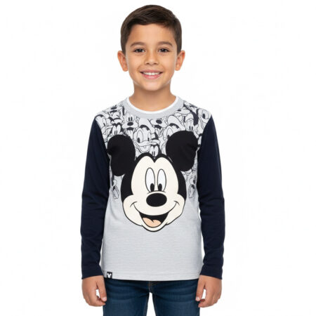 POLO MICKEY MOUSE GRIS NEGRO DE NIÑO