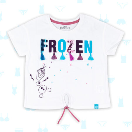 POLO FROZEN BLANCO DE NIÑA