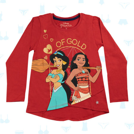 POLO PRINCESAS DISNEY ROJO DE NIÑA