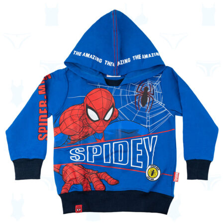 POLERA CAPUCHA SPIDERMAN AZUL DE NIÑO