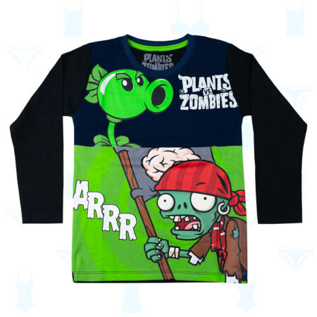POLO PLANTAS VS ZOMBIES AZUL DE NIÑO