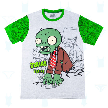 POLO PLANTAS VS ZOMBIES GRIS DE NIÑO
