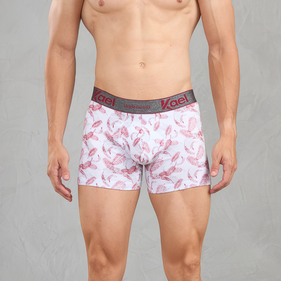 (PACKx12) BOXER KAEL ESTAMPADO PLUMAS DE HOMBRE