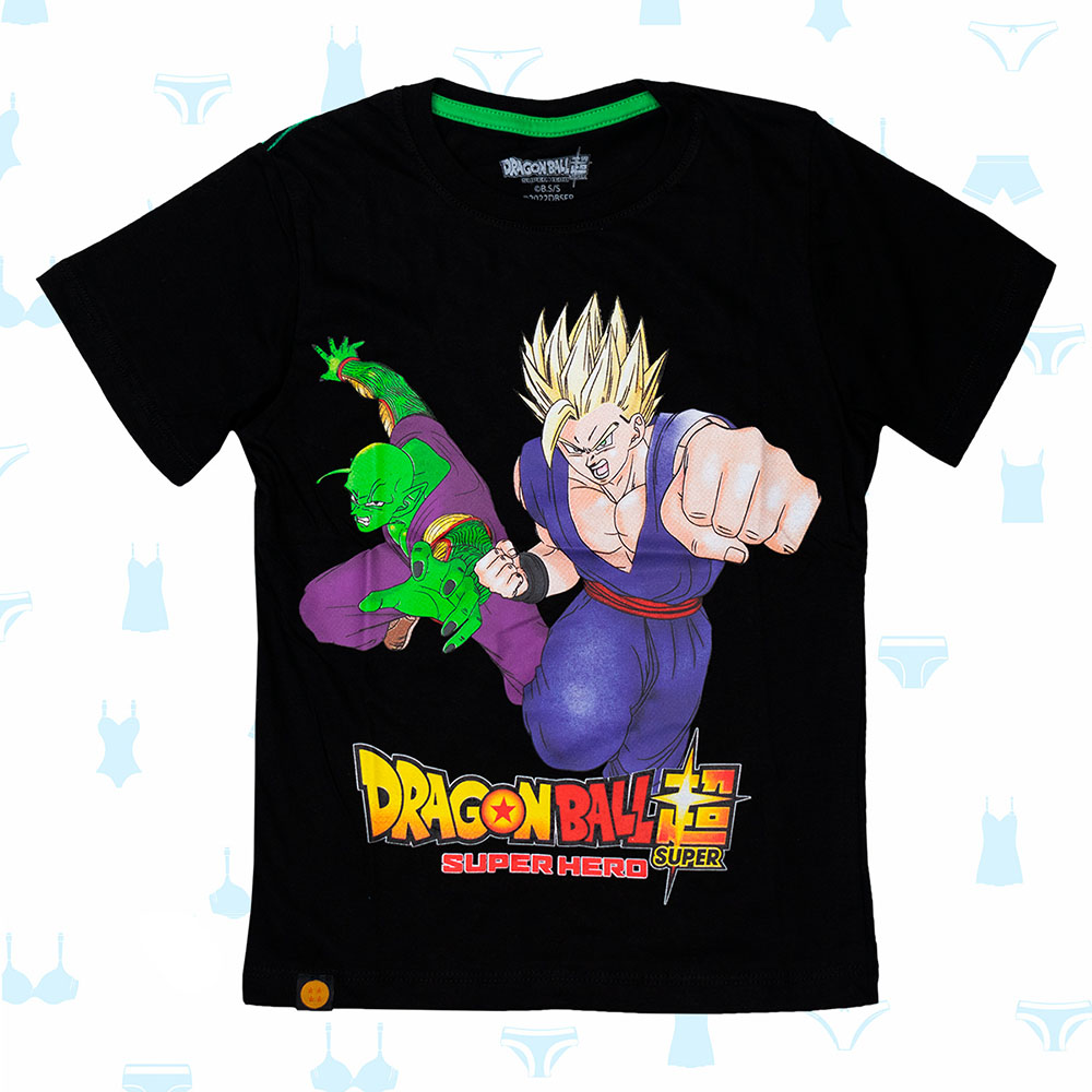 POLO DRAGON BALL SUPER HERO NEGRO DE NIÑO